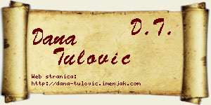 Dana Tulović vizit kartica